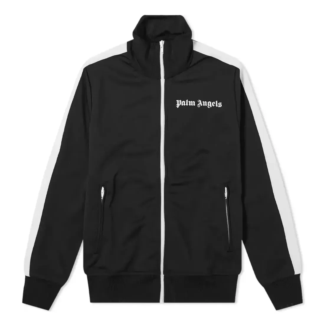 Palm Angels SS21 Classic Track Jacket 'Black White' PMBD001R21FAB0011001 sold by KicksCrew