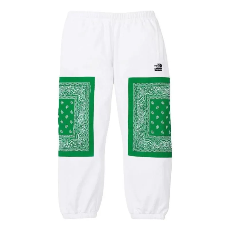 Supreme x The North Face Bandana Sweatpants 'White Green' SUP-SS22-865 made by Supreme