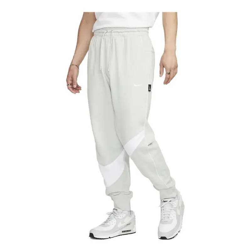 Nike Swoosh Fleece Pants 'Grey White' DX0565-034 sold by KicksCrew