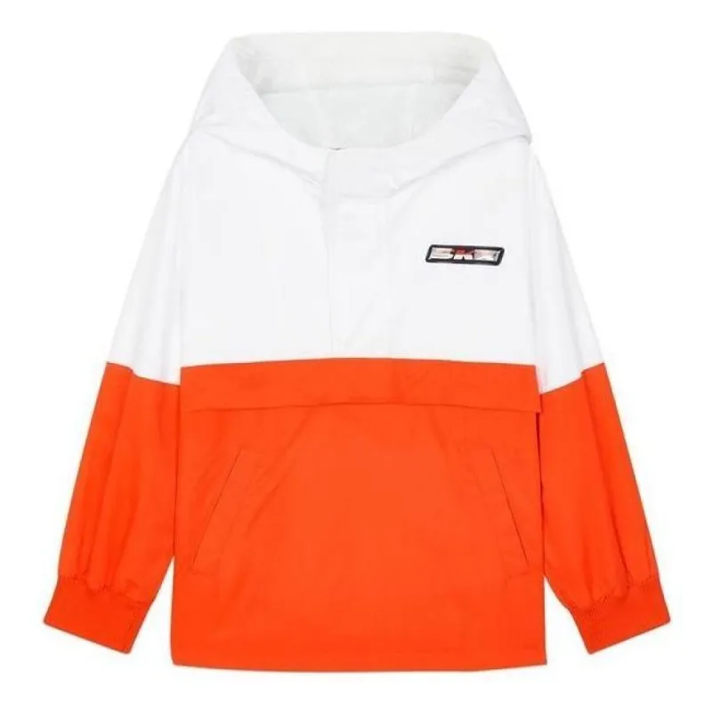 (GS) Skechers x JEREMY Knit Hooded Sweatshirt 'Orange White' L121B057 sold by KicksCrew