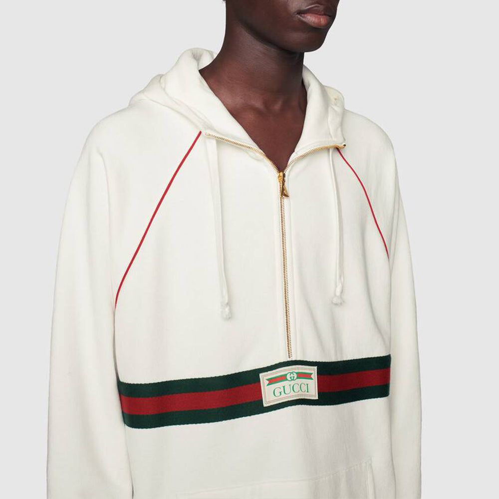 Gucci Hooded Sweatshirt With Web & Gucci Label 'Ivory' 645320-XJDAK-9146 sold by KicksCrew product image thumbnail 5
