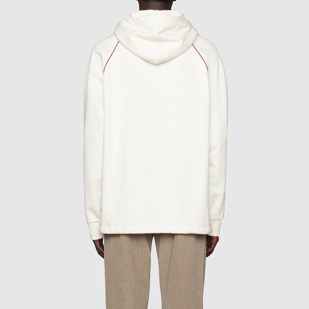 Gucci Hooded Sweatshirt With Web & Gucci Label 'Ivory' 645320-XJDAK-9146 sold by KicksCrew product image thumbnail 3
