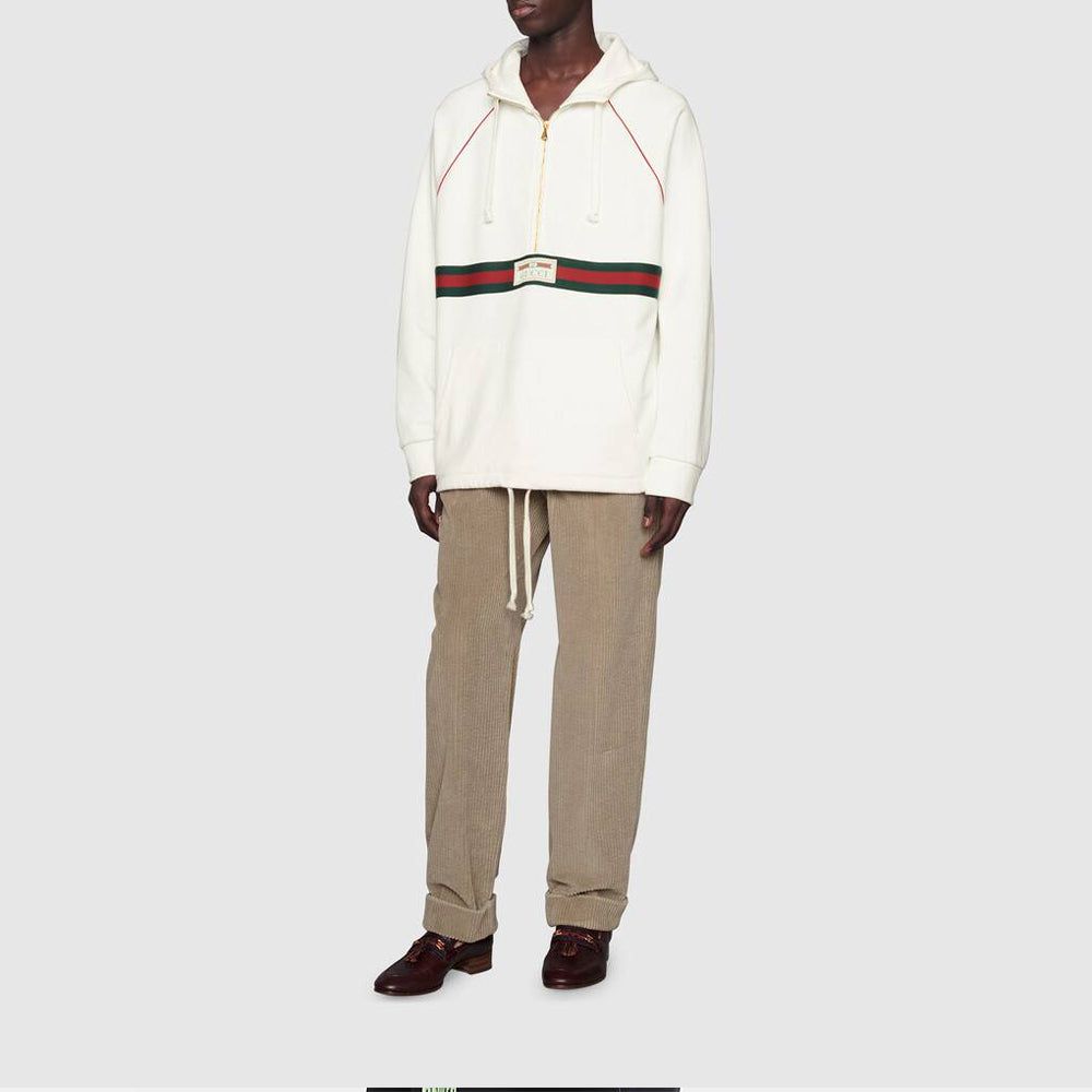 Gucci Hooded Sweatshirt With Web & Gucci Label 'Ivory' 645320-XJDAK-9146 sold by KicksCrew product image thumbnail 4