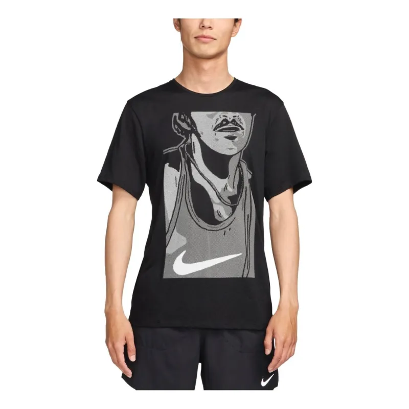 Nike Rise 365 Run Energy Running T-shirt Asia Sizing 'Black' FN3997-010 made by Nike