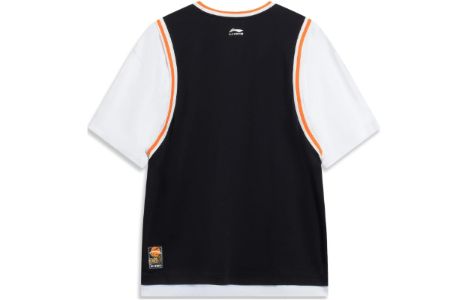 Li-Ning Hoops Graphic Faux Two Piece T-shirt 'Black White' AHST573-1 sold by KicksCrew