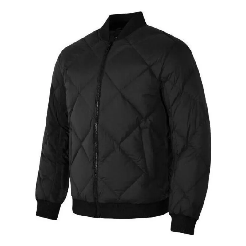 Skechers Solid Color Collar Woven Down Jacket 'Black' P423M031-0018 made by Skechers