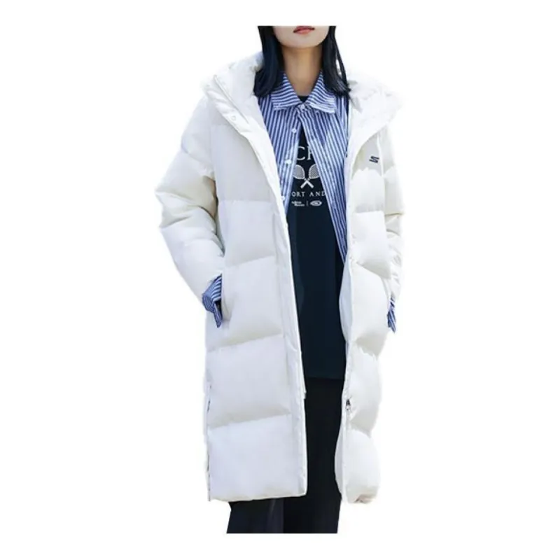 (WMNS) Skechers Long Down Jacket 'White' P422W050-000Q sold by KicksCrew