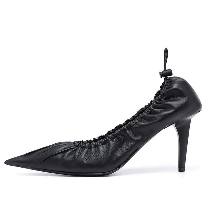 (WMNS) Balenciaga Scrunch Knife 80mm Pump Heels 'Black' 636612WA2M01000 sold by KicksCrew