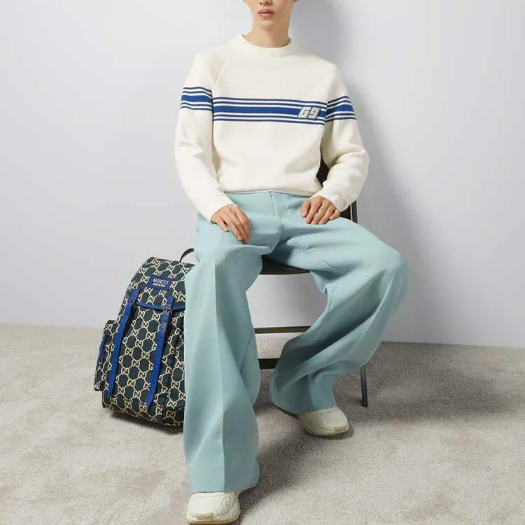 Gucci Knit Wool Sweater With Square GG 'Ivory Blue' 763398-XKDO1-9174 sold by KicksCrew product image thumbnail 2