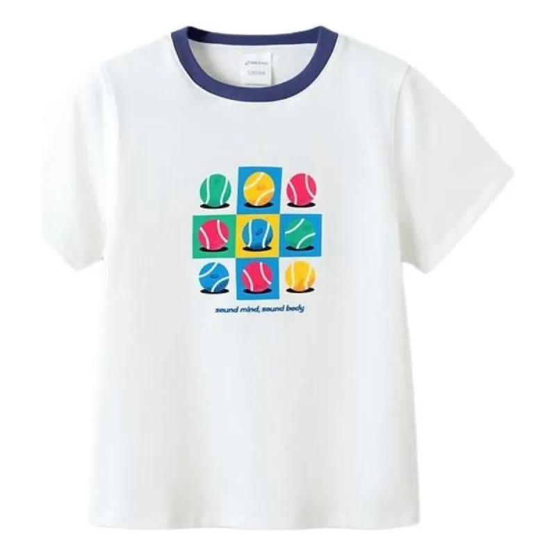 (GS) ASICS Lifestyle Graphic T-shirt 'White Multi' 332241173036-10 sold by KicksCrew
