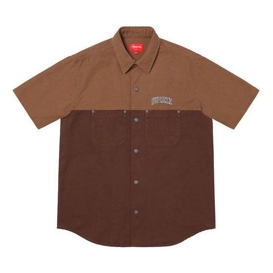 Supreme 2-Tone Denim S/S Shirt 'Brown Tan' SUP-SS19-10025 sold by KicksCrew