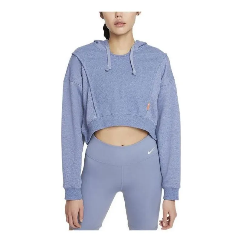 (WMNS) Nike Dri-Fit Cropped Training Hoodie 'Blue' DD4639-493 sold by KicksCrew