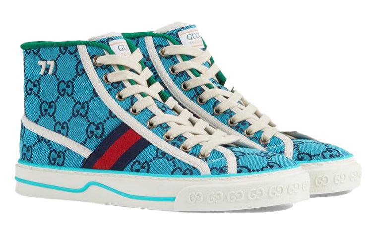 (WMNS) GUCCI Tennis 1977 High Top Sneakers 'Blue' 663679-2UZL0-4280 sold by KicksCrew product image thumbnail 2