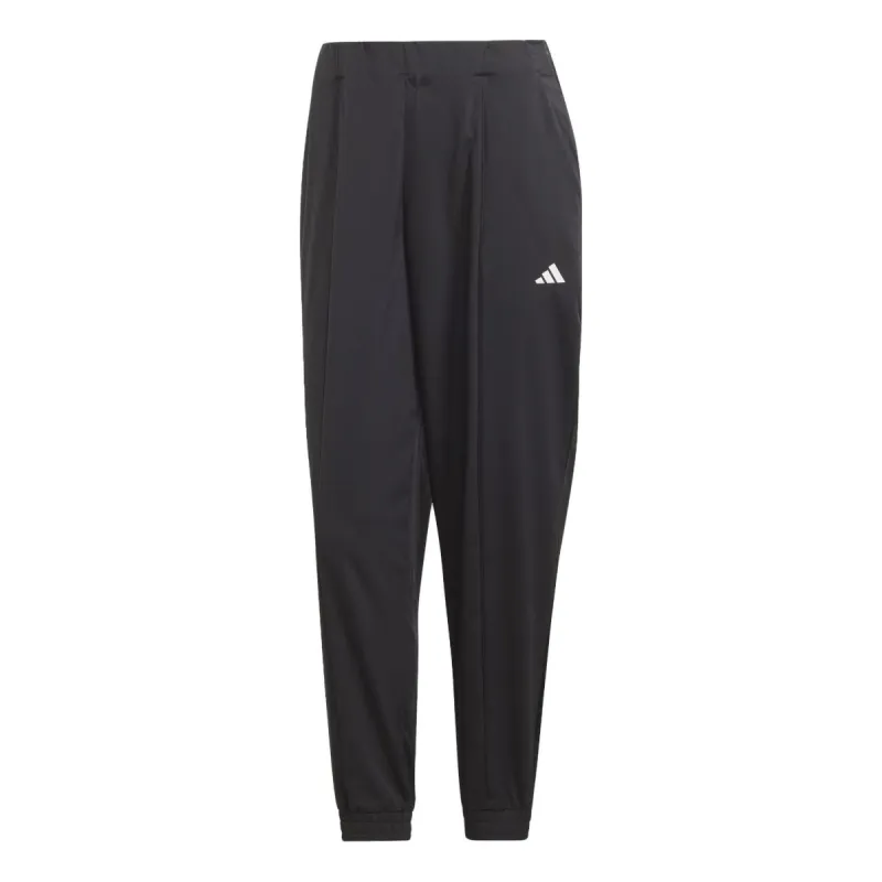 (WMNS) adidas Aeroready Train Essentials Minimal Branding Woven Pants Logo 'Black' IJ5923 sold by KicksCrew