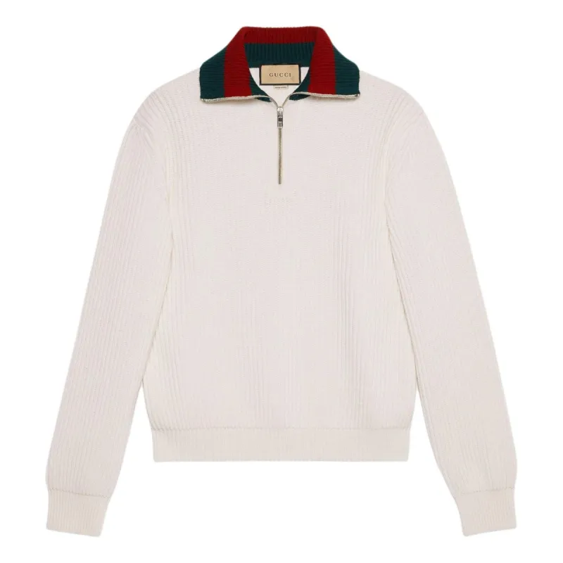 Gucci Knit Wool Sweater With Web 'Ivory' 770440-XKDNE-9146 sold by KicksCrew