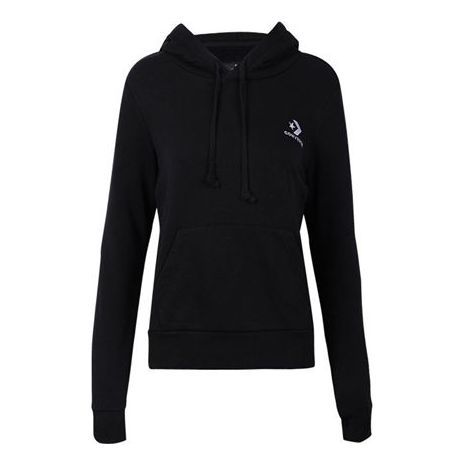 (WMNS) Converse Embroidered Star Chevron Pullover Hoodie 'Black' 10019442-A01 sold by KicksCrew