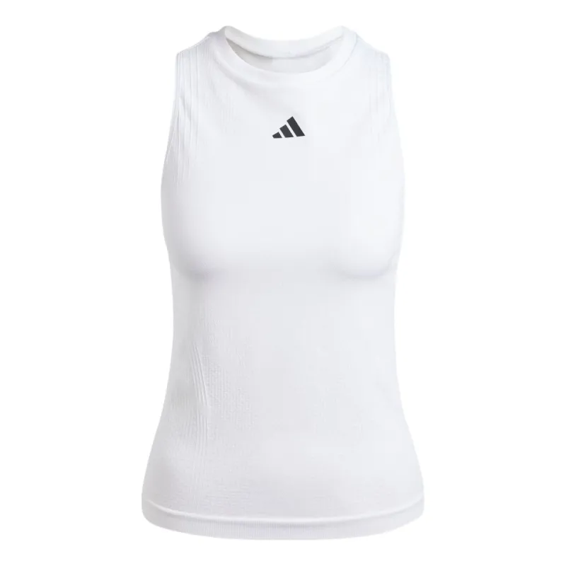 (WMNS) adidas Tennis Pro AEROREADY Seamless Y-Tank 'White' IT1836 sold by KicksCrew