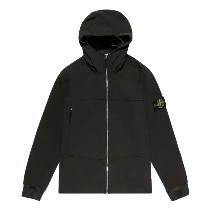 STONE ISLAND Badge Logo Shell Jacket 'Black' 7515Q0122-V0029 sold by KicksCrew