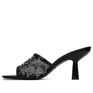 (WMNS) Gucci GG Mid-Heel Slide Sandal 'Black' 747245-F13B0-1000 sold by KicksCrew