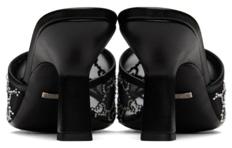 (WMNS) Gucci GG Mid-Heel Slide Sandal 'Black' 747245-F13B0-1000 sold by KicksCrew