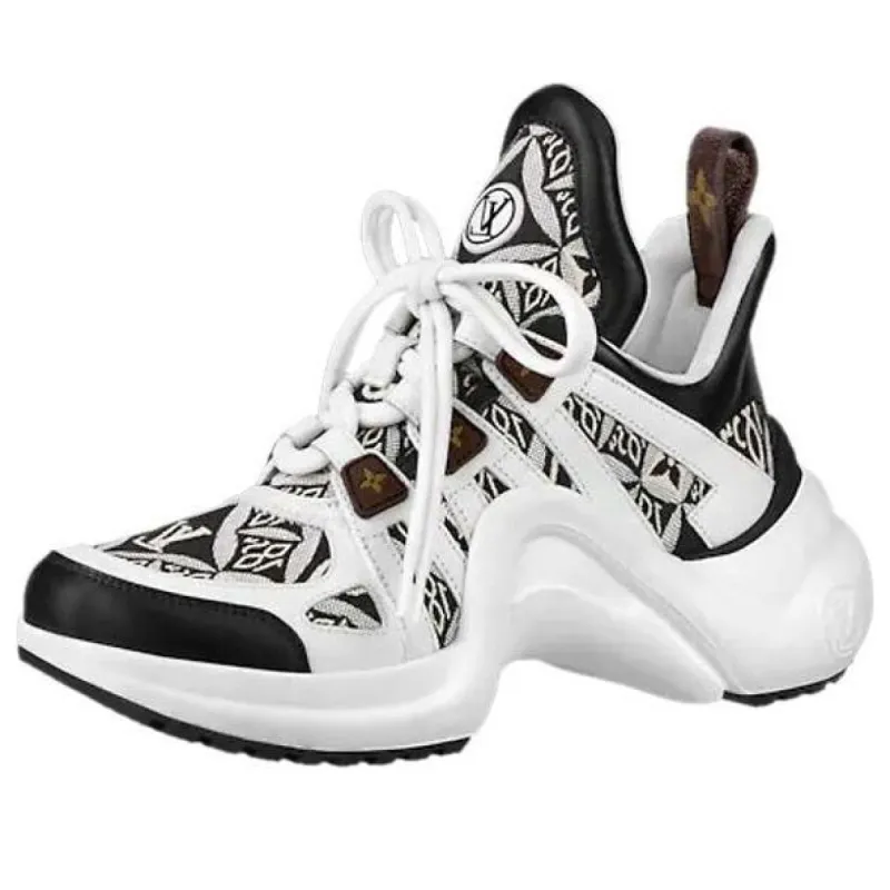 (WMNS) LOUIS VUITTON Archlight 1.0 Sneakers 'White Black Brown' 1A8FLI sold by KicksCrew