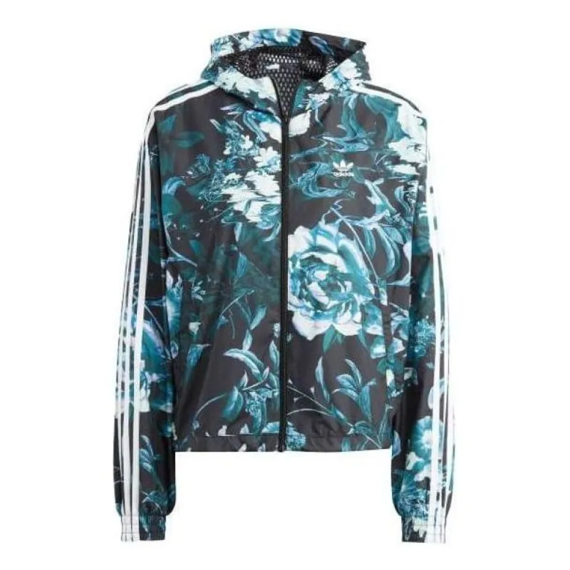(WMNS) adidas Allover Flower Print Windbreaker 'Multi-Color' IJ7085 sold by KicksCrew
