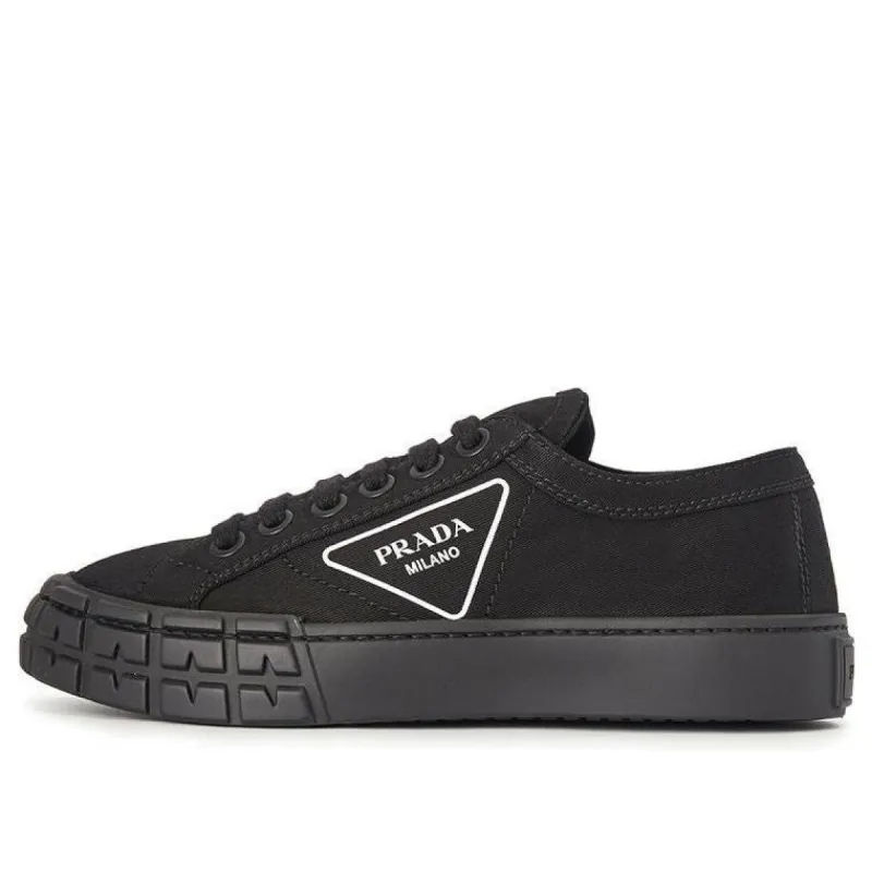 (WMNS) PRADA Cassetta Wheel Sneakers 'Black' 1E939L_GUD_F0002_F_035 sold by KicksCrew