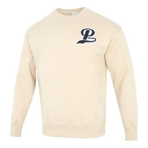 Puma Team Crew Logo Sweatshirt 'Beige' 539268-67 sold by KicksCrew