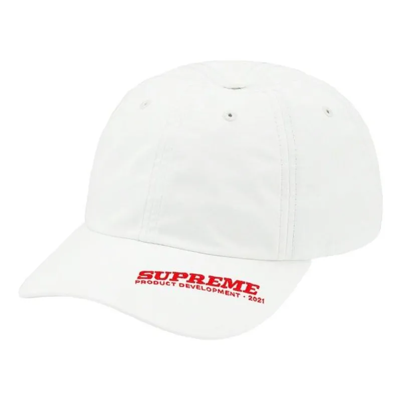Supreme Visor Logo 6-Panel 'White Red' SUP-SS21-846 sold by KicksCrew