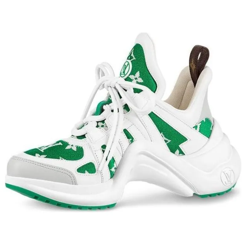 (WMNS) LOUIS VUITTON LV Archlight Sneakers 'White with Green Monogram' 1AACSU sold by KicksCrew