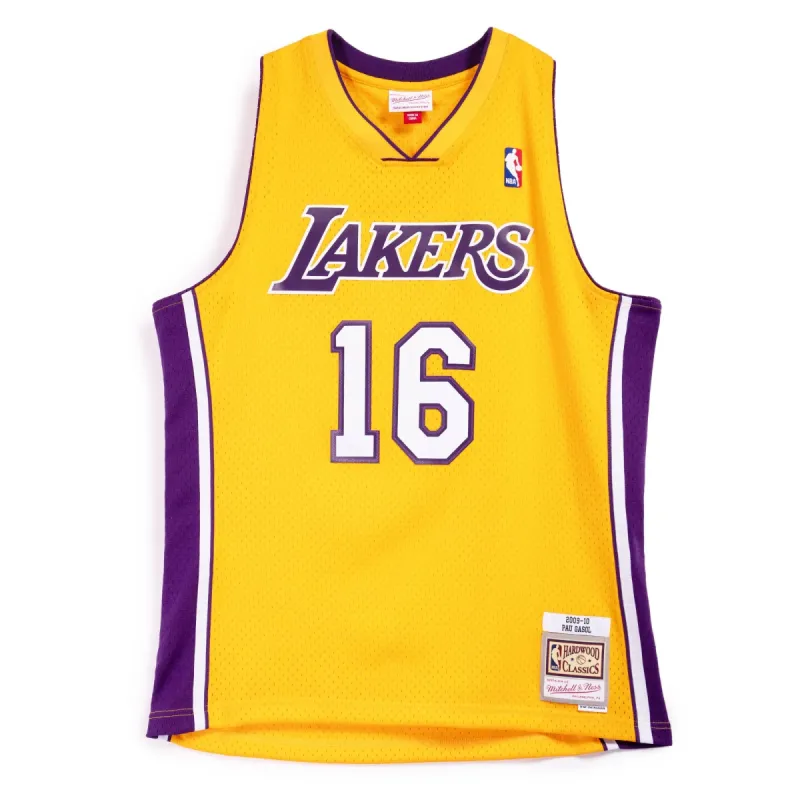 Mitchell & Ness NBA Swingman Los Angeles Lakers Gold 09-10 Jersey 'Pau Gasol' SMJY7609-LAL09PGALTGD sold by KicksCrew