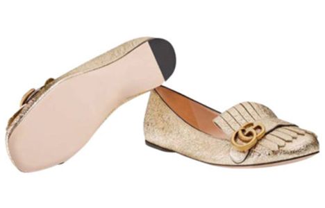 (WMNS) GUCCI Marmont Ballet Flat 'Platinum' 453373-DKT00-7100 sold by KicksCrew