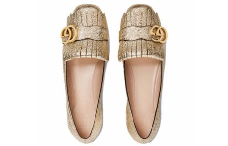 (WMNS) GUCCI Marmont Ballet Flat 'Platinum' 453373-DKT00-7100 sold by KicksCrew