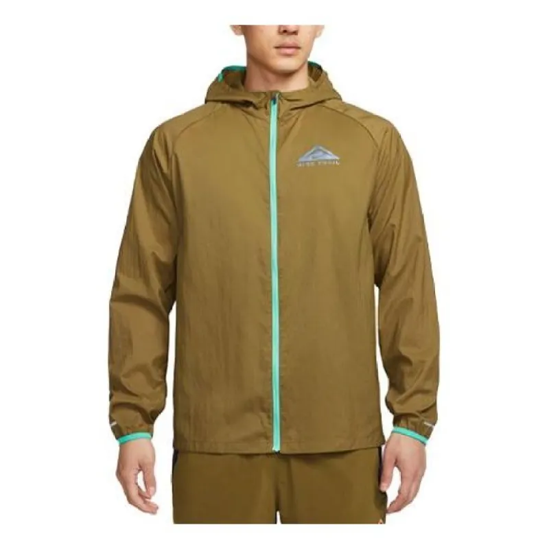 Nike Trail Aireez lightweight trail running jacket 'Olive Green' DX6884-368 sold by KicksCrew
