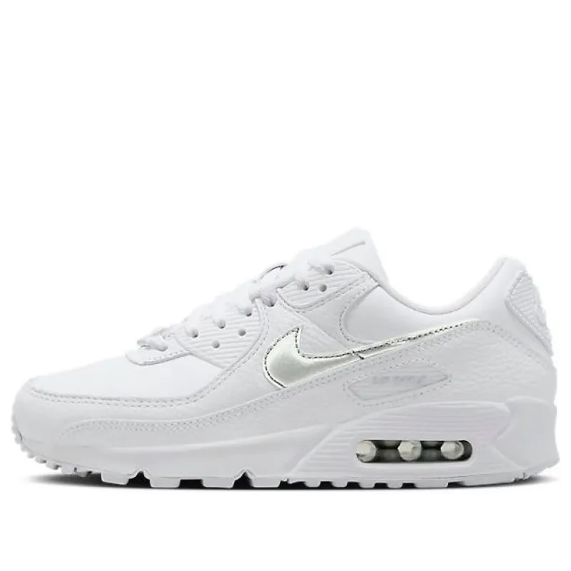 (WMNS) Nike Air Max 90 'White Metallic Silver' FV0949-100 sold by KicksCrew