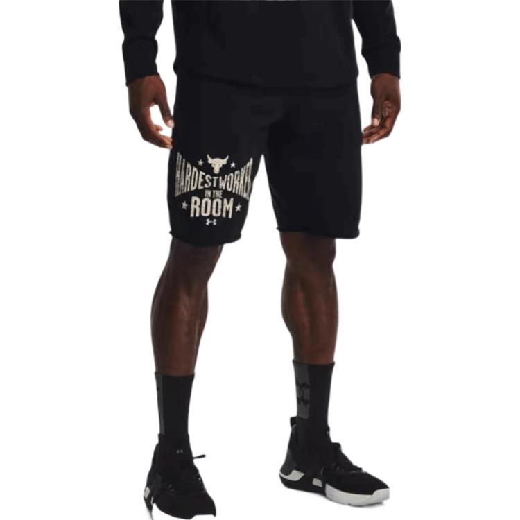 Under Armour Project Rock Terry Shorts 'Black Beige' 1370459-001 sold by KicksCrew product image thumbnail 2