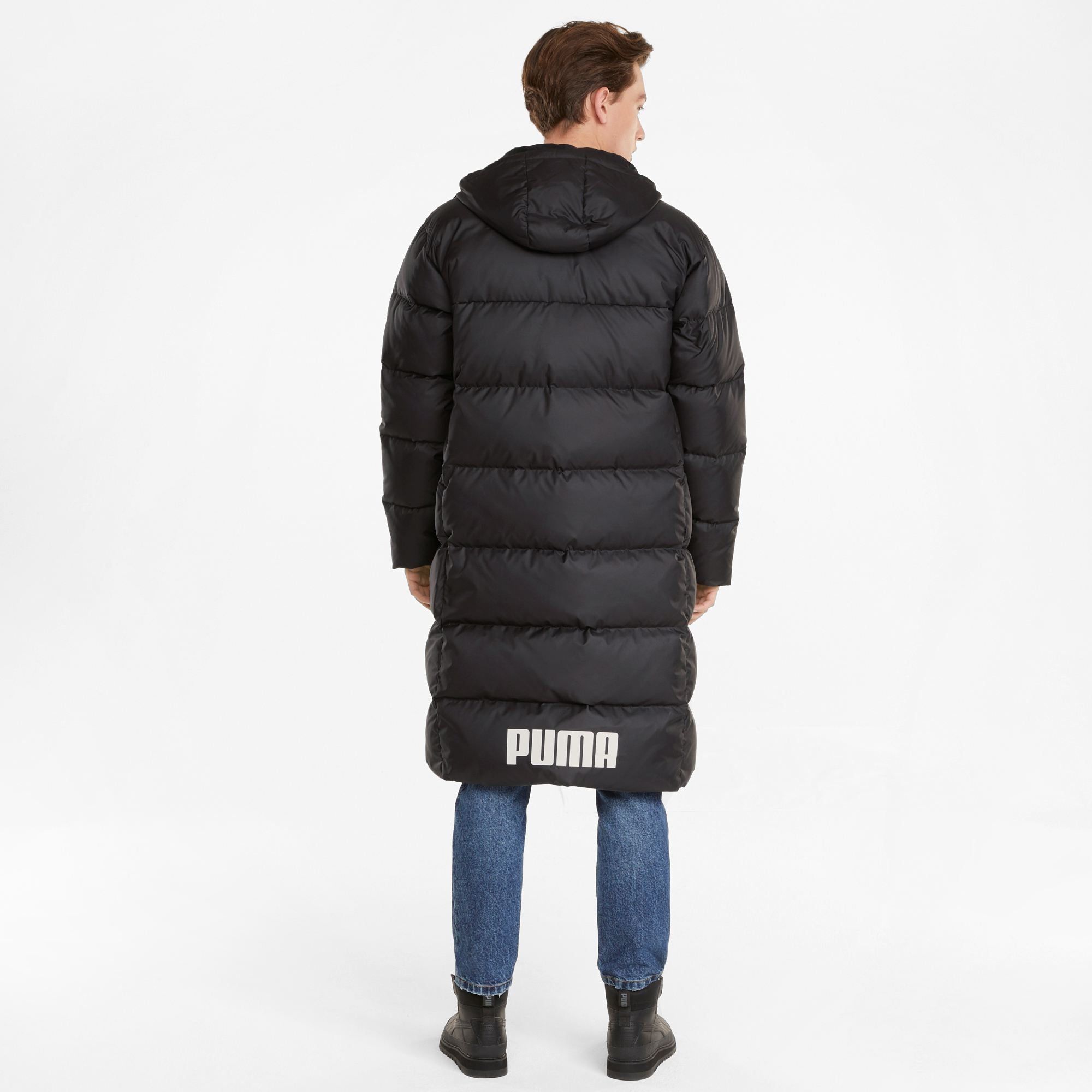 Puma Long Oversized Down Coat 'Black White' 587721-01 sold by KicksCrew product image thumbnail 4