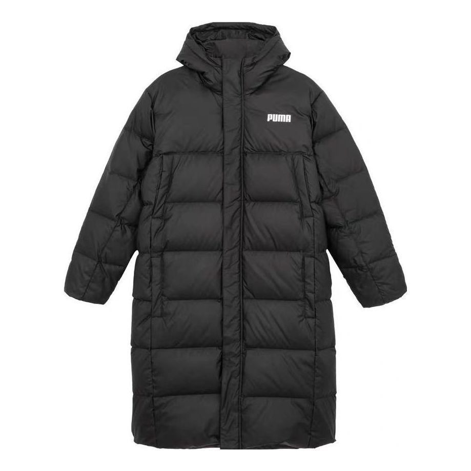 Puma Long Oversized Down Coat 'Black White' 587721-01 sold by KicksCrew