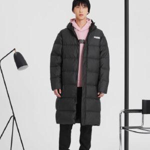 Puma Long Oversized Down Coat 'Black White' 587721-01 sold by KicksCrew