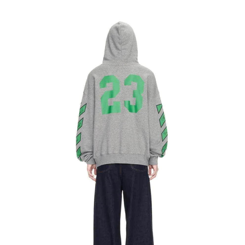 Off-White SS24 Varsity Skate Hoodie 'Melange Grey College Green' OMBB085S24FLE0140655 sold by KicksCrew product image thumbnail 3
