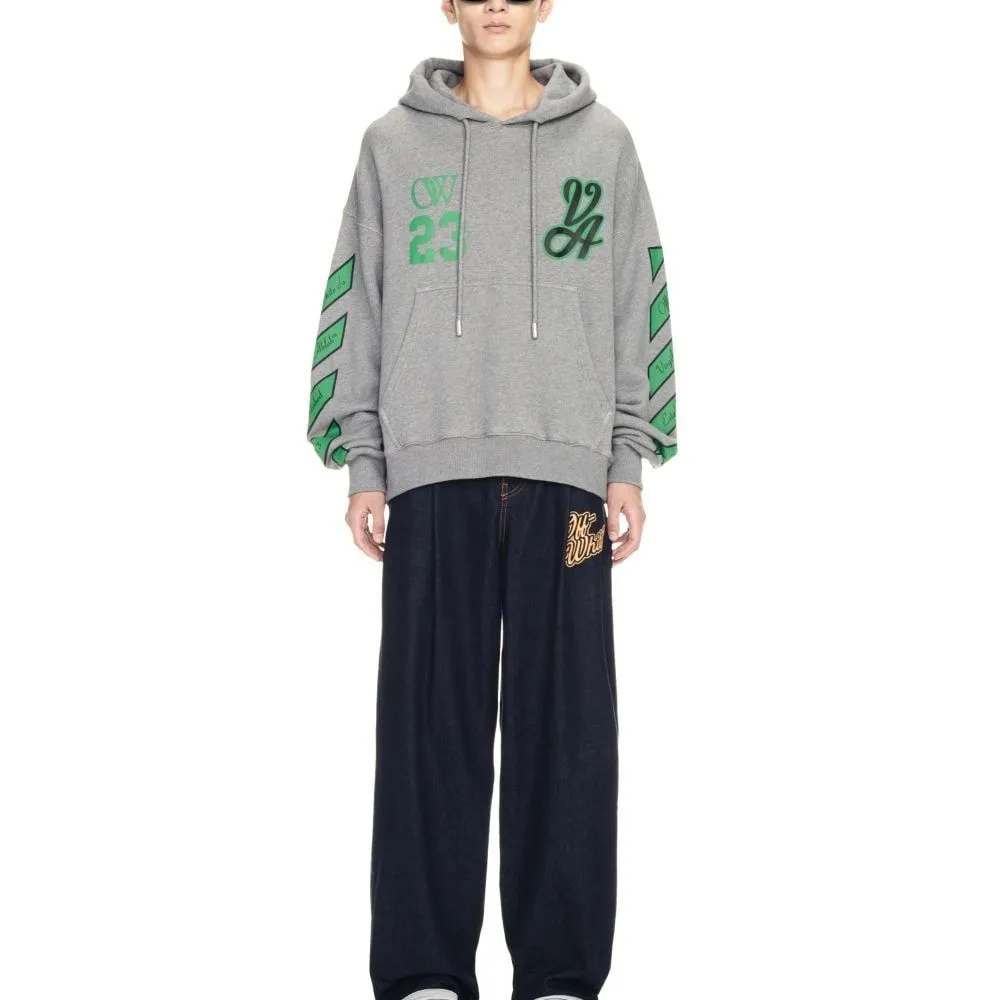 Off-White SS24 Varsity Skate Hoodie 'Melange Grey College Green' OMBB085S24FLE0140655 sold by KicksCrew product image thumbnail 2