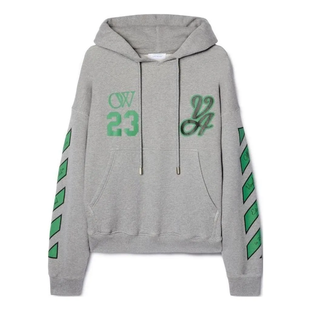 Off-White SS24 Varsity Skate Hoodie 'Melange Grey College Green' OMBB085S24FLE0140655 sold by KicksCrew