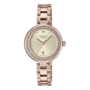 (WMNS) CASIO Analog 'Sapphire Crystal Rose Gold' SHE-4557CG-7AUPR sold by KicksCrew