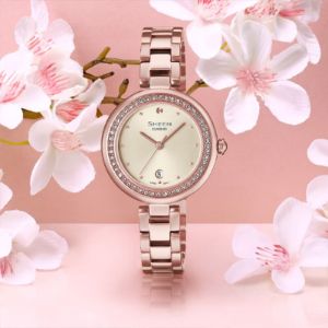 (WMNS) CASIO Analog 'Sapphire Crystal Rose Gold' SHE-4557CG-7AUPR sold by KicksCrew