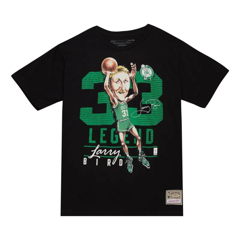 Mitchell & Ness x NBA Boston Celtics HWC Caricatures T-shirt 'Larry Bird 33' BMTRMO22279-BCEBLCKLBI sold by KicksCrew