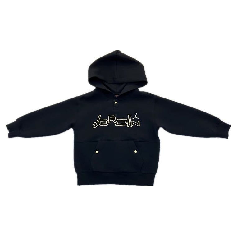 (GS) Air Jordan Take Flight Snap Cuff Pullover Hoodie 'Black' FZ1910-010 sold by KicksCrew product image thumbnail 2