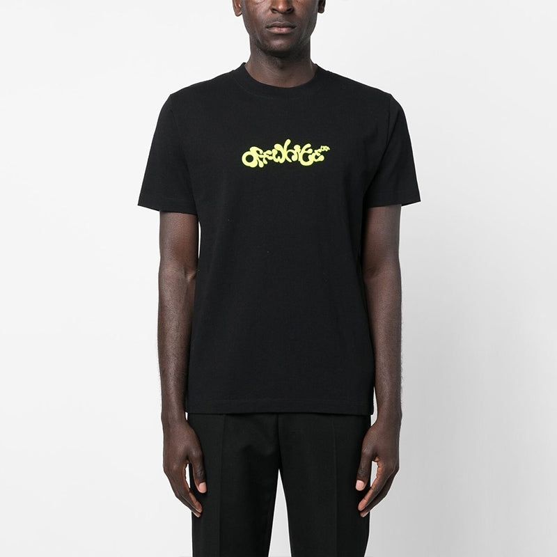 Off-White Opposite Arrow Slim Short-Sleeve Tee 'Black/Lime' OMAA027S23JER0061050 sold by KicksCrew product image thumbnail 2