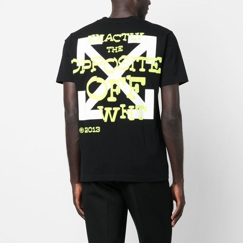 Off-White Opposite Arrow Slim Short-Sleeve Tee 'Black/Lime' OMAA027S23JER0061050 sold by KicksCrew product image thumbnail 3