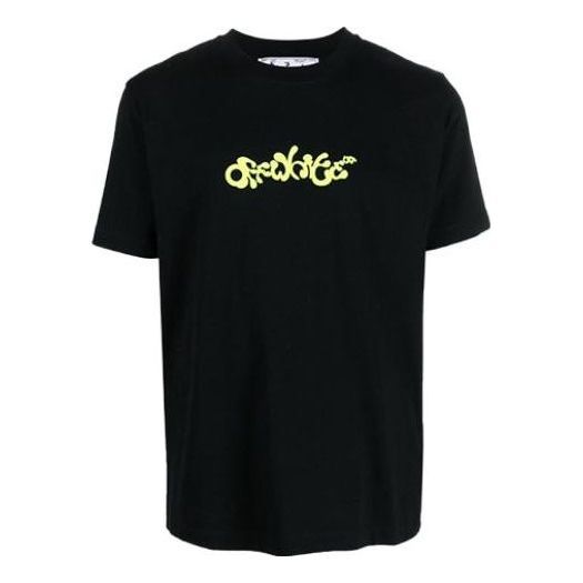 Off-White Opposite Arrow Slim Short-Sleeve Tee 'Black/Lime' OMAA027S23JER0061050 sold by KicksCrew