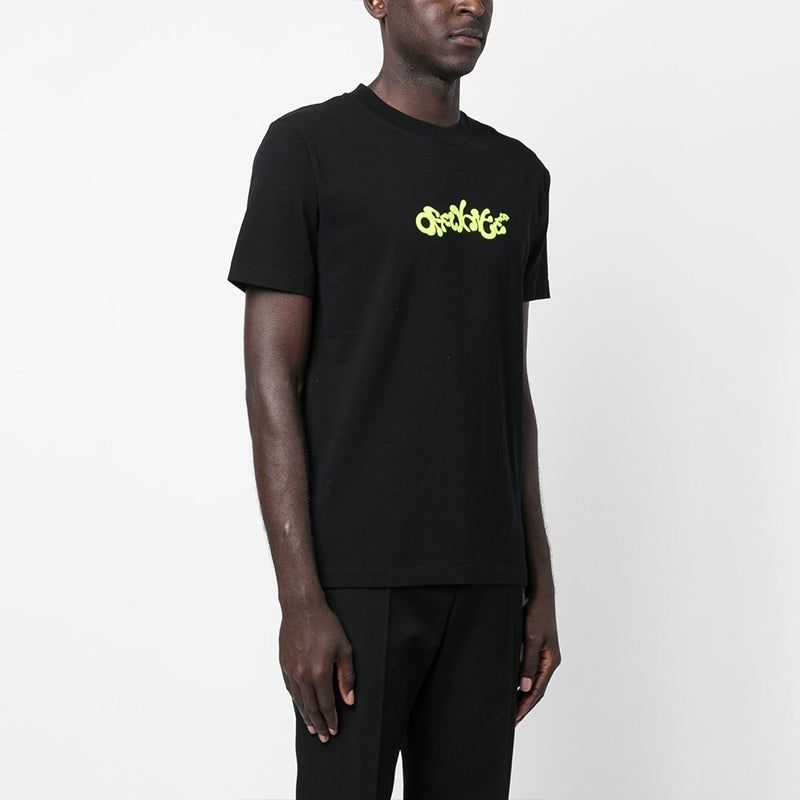 Off-White Opposite Arrow Slim Short-Sleeve Tee 'Black/Lime' OMAA027S23JER0061050 sold by KicksCrew product image thumbnail 4